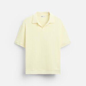 Zara rib structured shirt pastel yellow